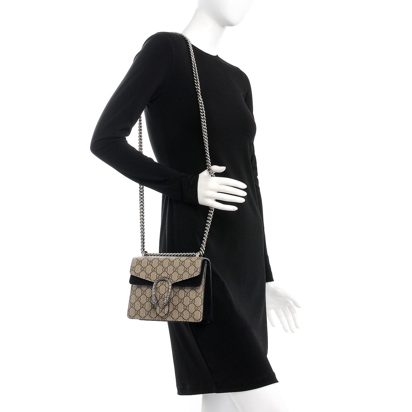 GG Supreme Monogram Mini Dionysus Shoulder Bag Black
