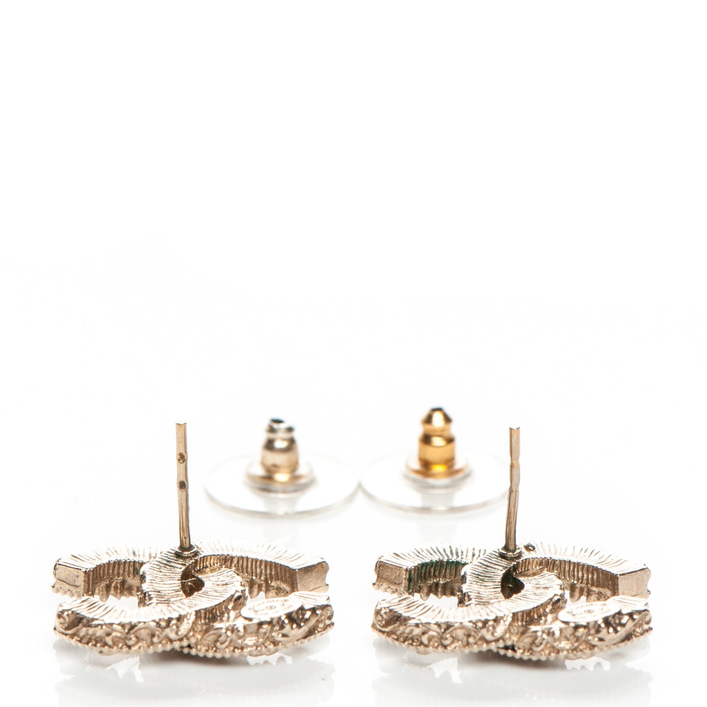 Enamel CC Baroque Earrings Black Gold
