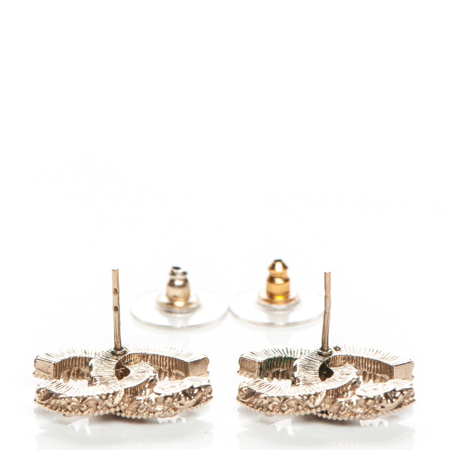 Chanel Enamel CC Baroque Earrings Black Gold 5 of 5