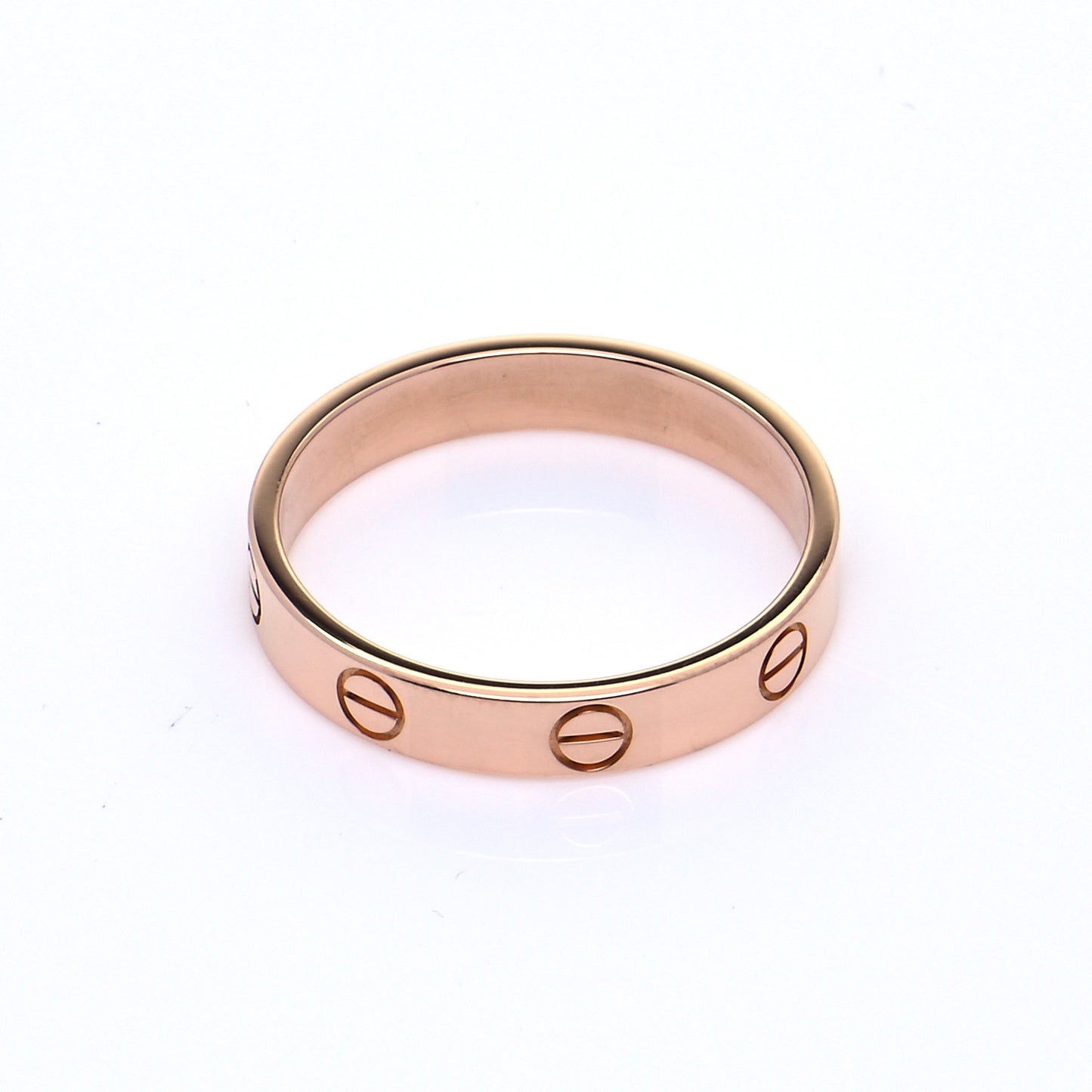 18K Pink Gold 3.5mm LOVE Wedding Band Ring 57 8