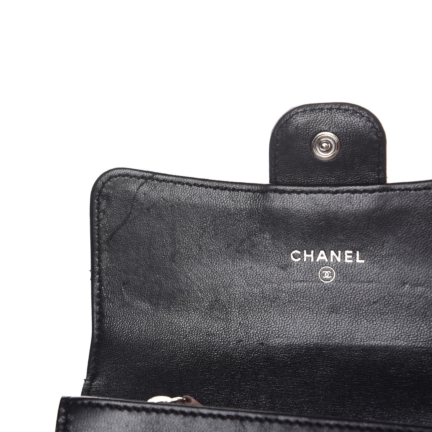 Chanel Lambskin Quilted Small Flap Wallet Black 10 of 11