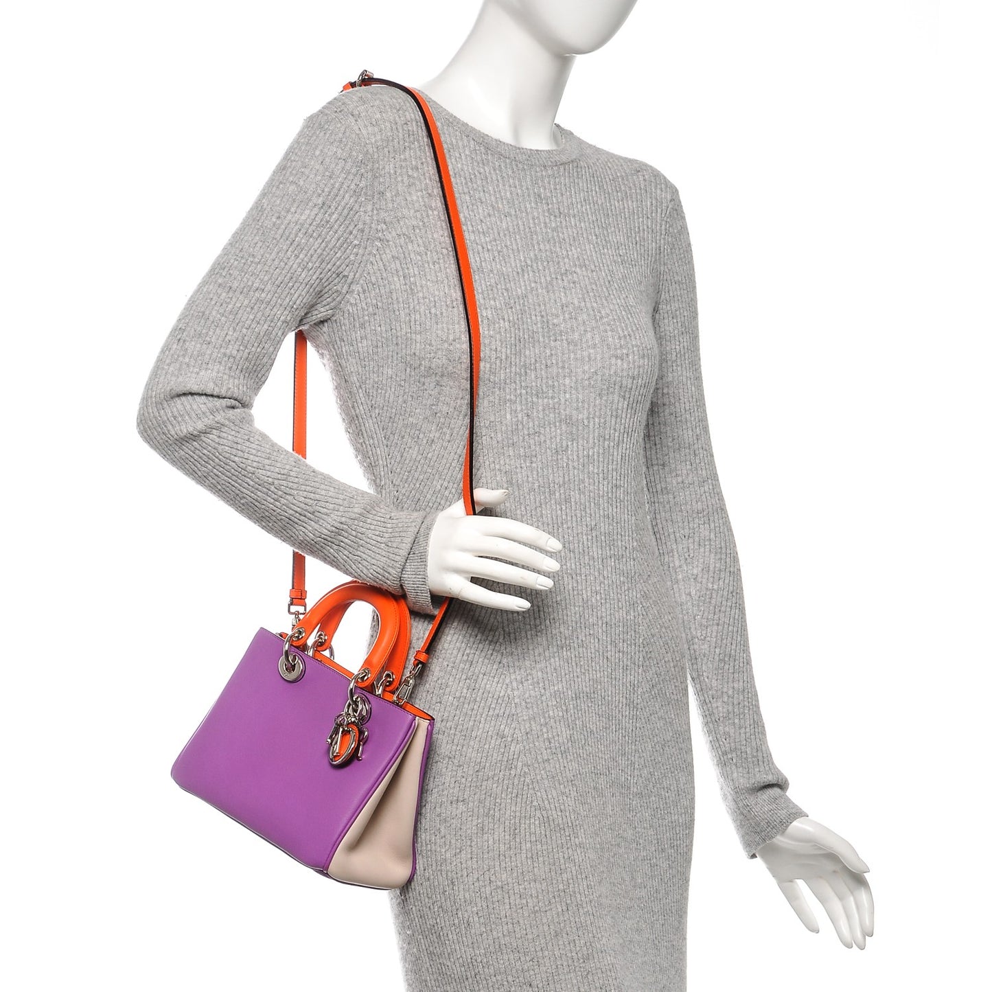 Calfskin Tri-Color Mini Diorissimo Tote Parme Sand