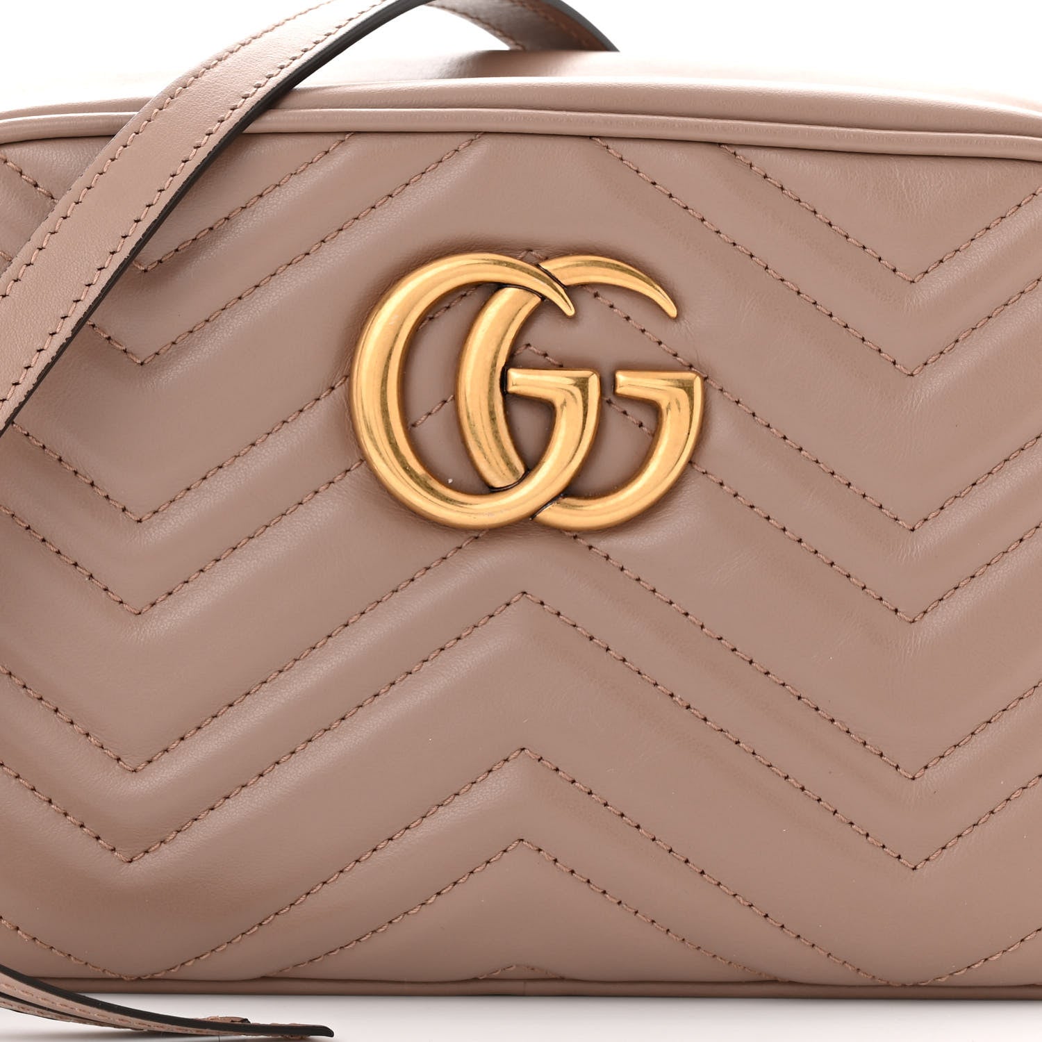 Gucci Calfskin Matelasse Small GG Marmont Chain Shoulder Bag Porcelain Rose 8 of 12