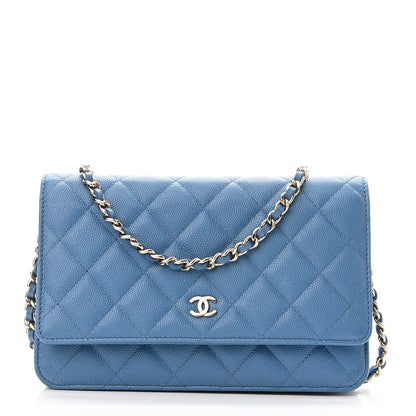 Chanel Caviar Quilted Wallet On Chain WOC Blue 1 of 12