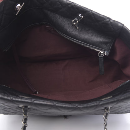 Chanel Crumpled Lambskin Quilted Large Tote Black 6 of 14