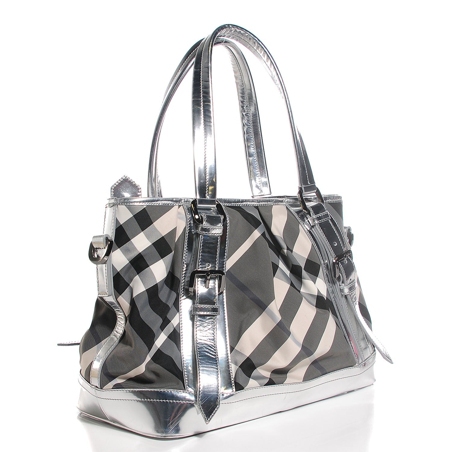 Burberry Nylon Beat Check Lowry Silver 3 of 8