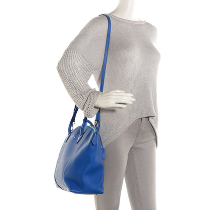 Louis Vuitton Cuir Taurillon Soft Lockit MM Blue 2 of 7