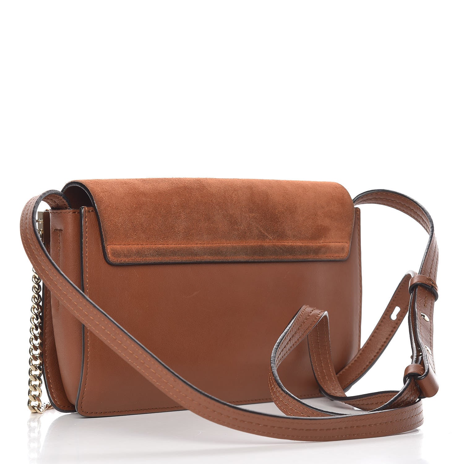 Chloe Suede Calfskin Small Faye Shoulder Bag Tobacco 3 of 14