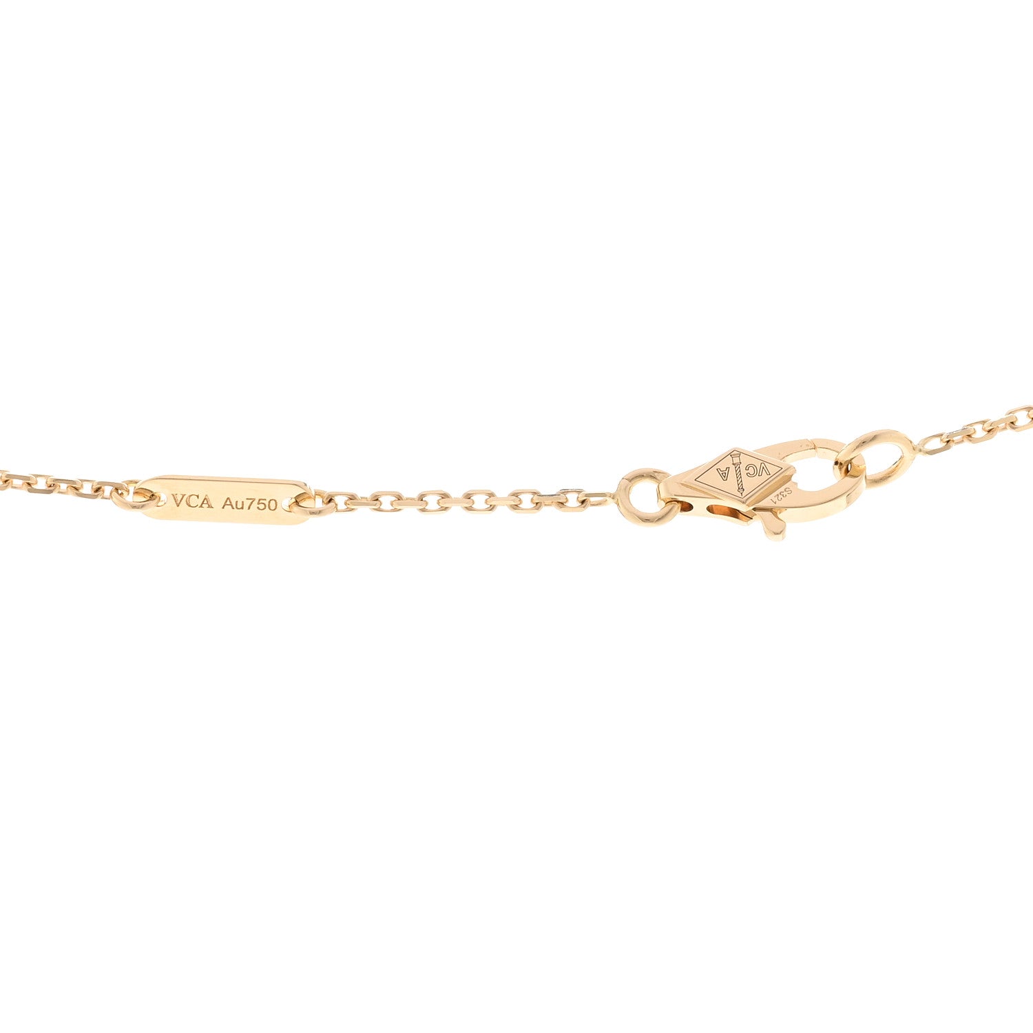 Van Cleef & Arpels 18K Yellow Gold Mother of Pearl Sweet Alhambra Pendant Necklace 4 of 5