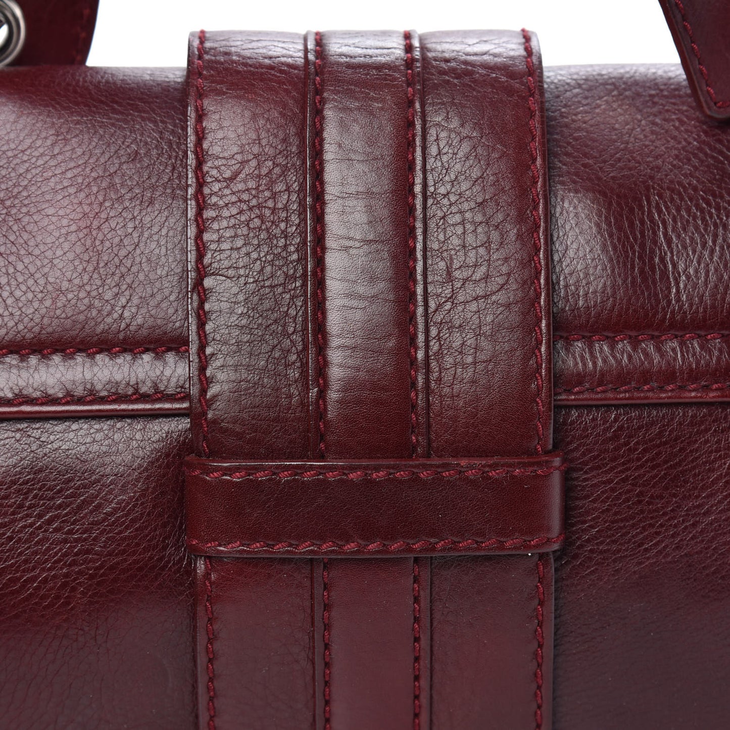 Calfskin Flap Shoulder Bag Burgundy