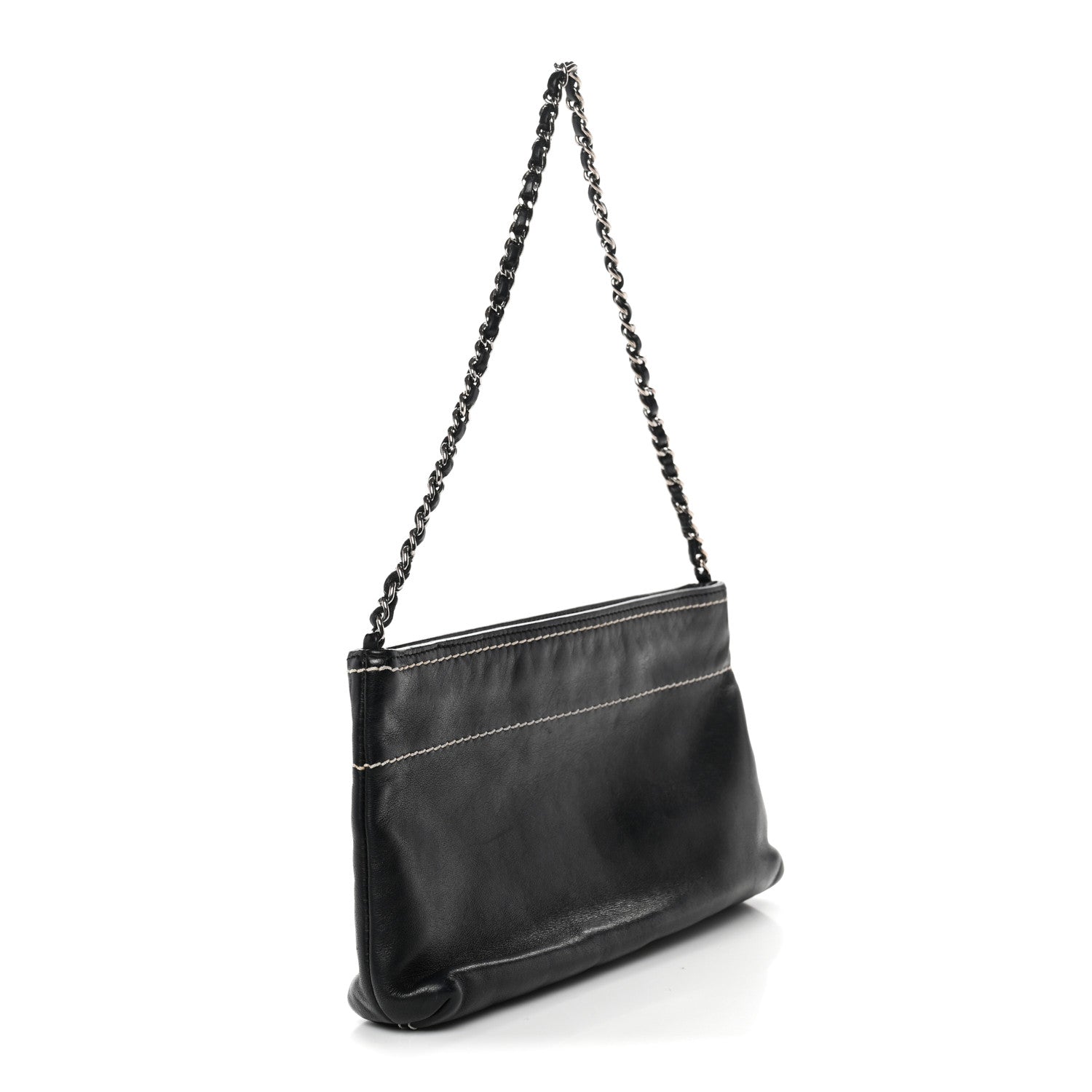 Chanel Lambskin Lax Pochette Black 3 of 10