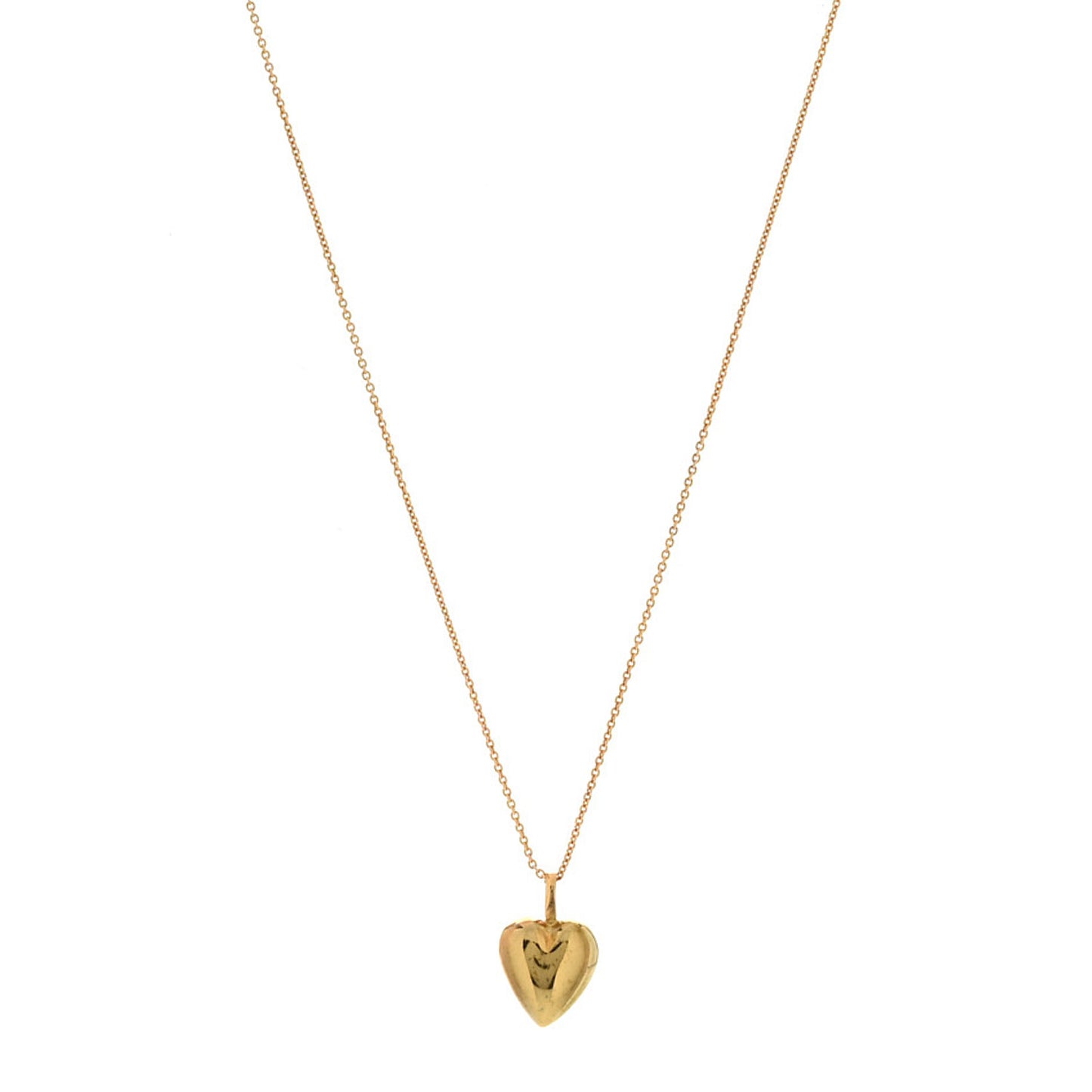 Metal Heart Pendant Necklace Gold