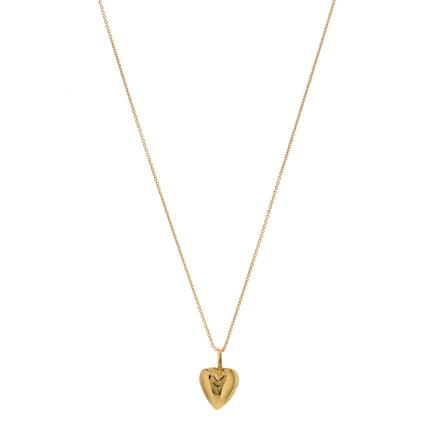 Saint Laurent Metal Heart Pendant Necklace Gold 1 of 5