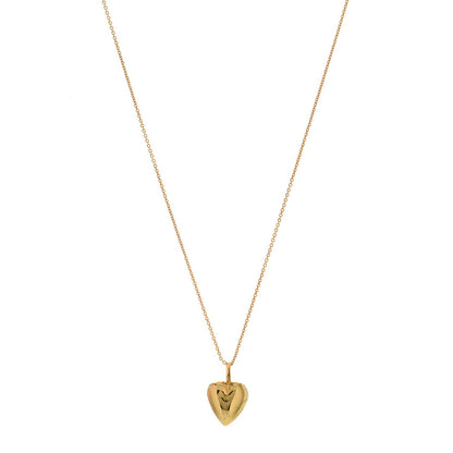 Saint Laurent Metal Heart Pendant Necklace Gold 1 of 5