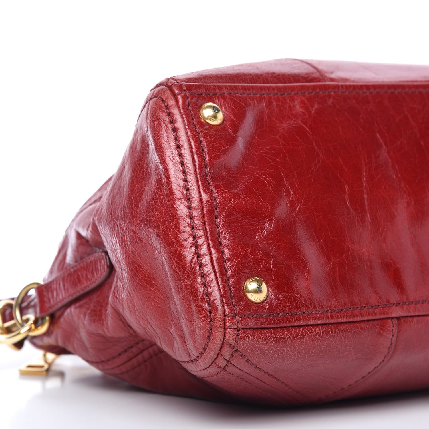 Prada Vitello Shine Shopping Satchel Rosso 6 of 10