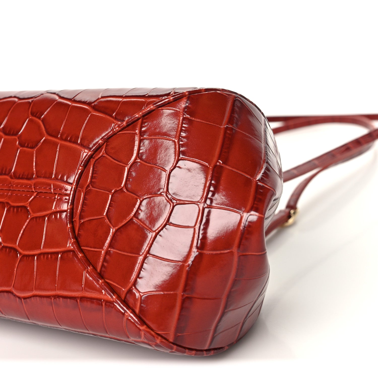 Chanel Calfskin Crocodile Embossed Pretty CC Clutch With Strap Bordeaux 10 of 11