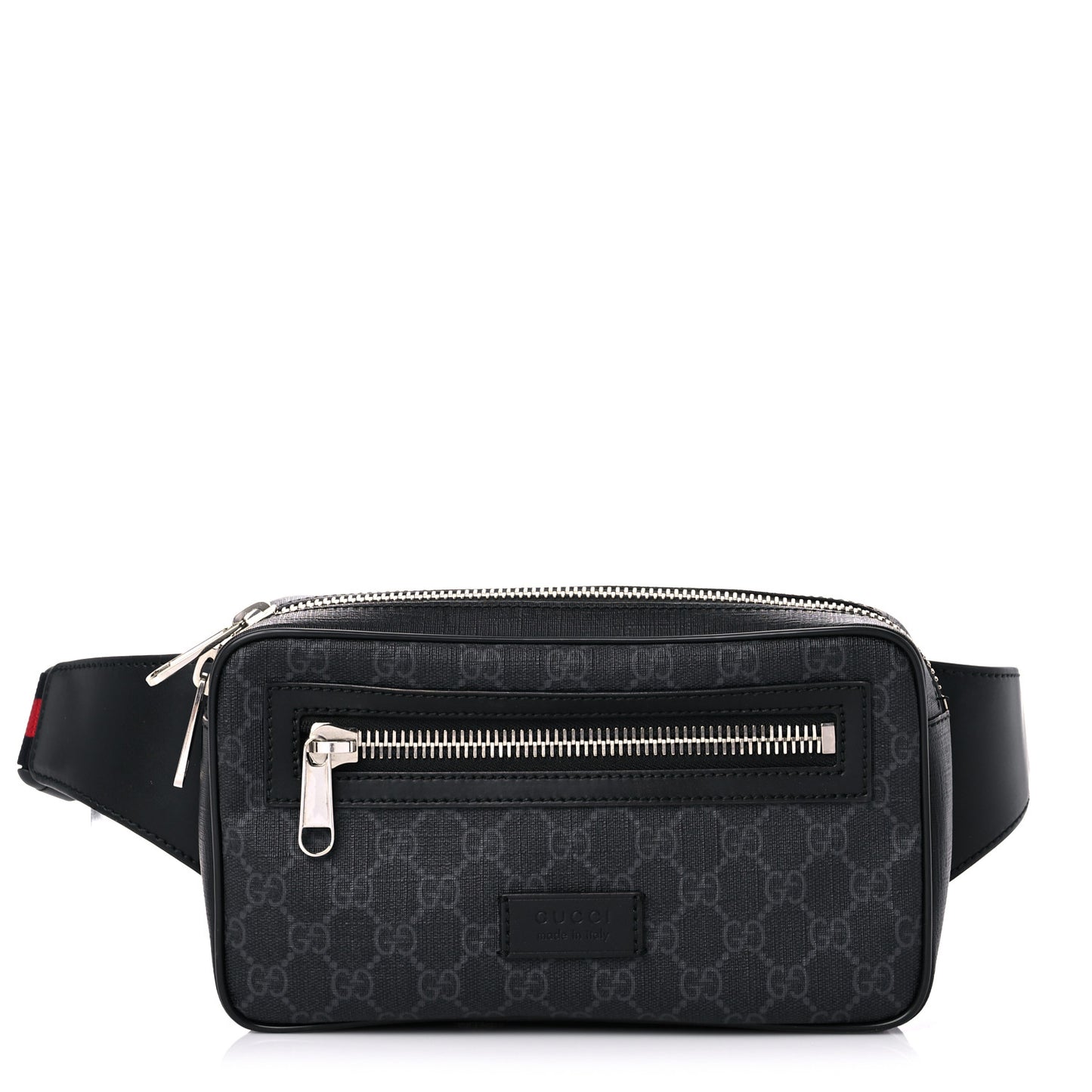 Soft GG Supreme Monogram Web Belt Bag Black Grey