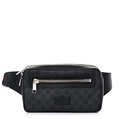 Gucci Soft GG Supreme Monogram Web Belt Bag Black Grey 1 of 13