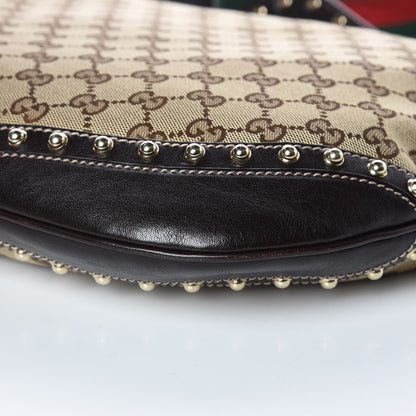 Gucci Monogram Web Pelham Studded Shoulder Bag Brown 6 of 10