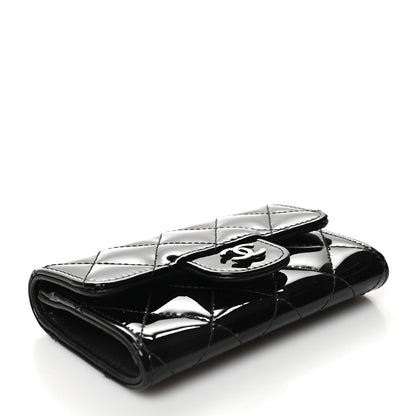 Chanel Patent Quilted Flap Card Holder Black 4 of 9