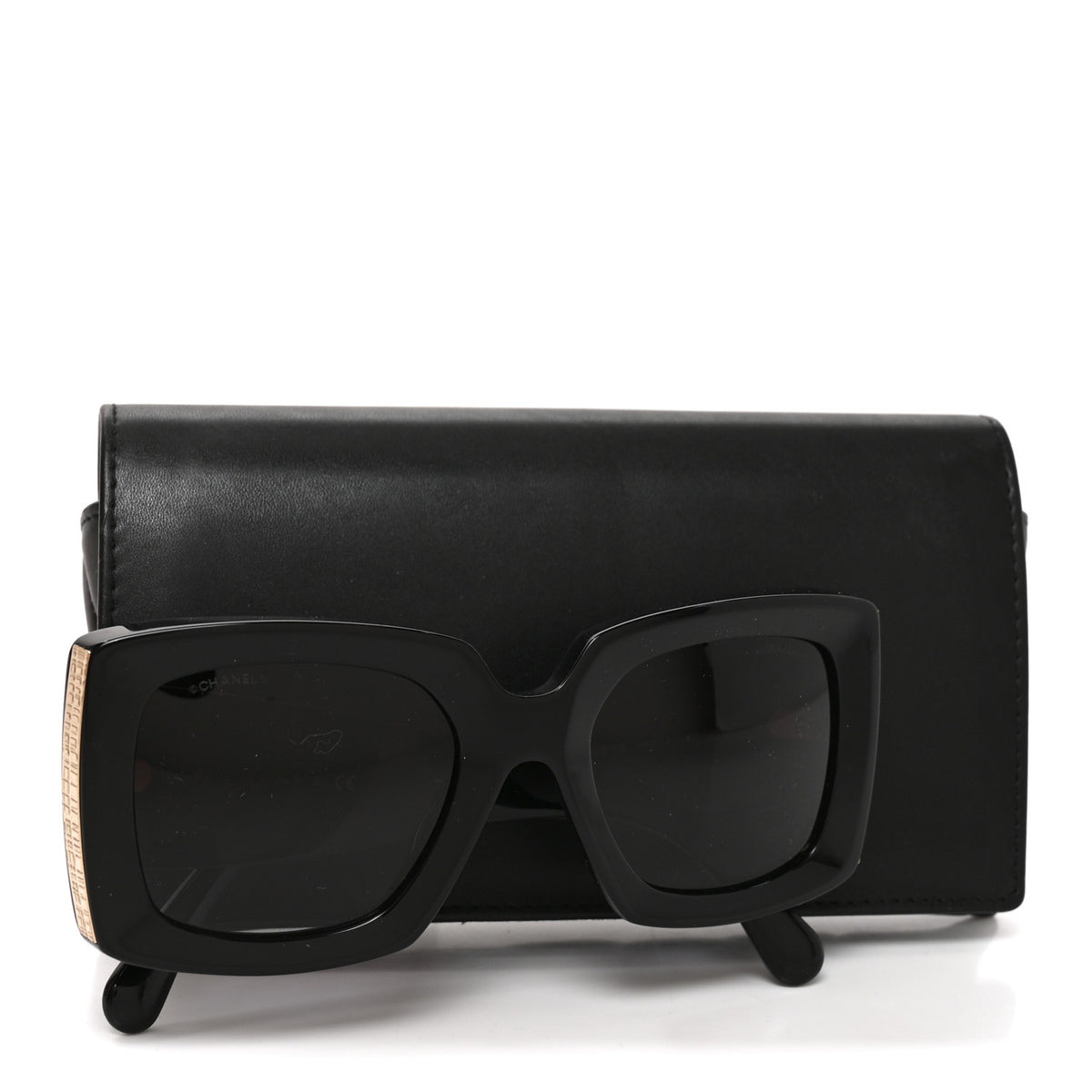 Chanel Acetate Rectangle Sunglasses 5435-A Black 7 of 7