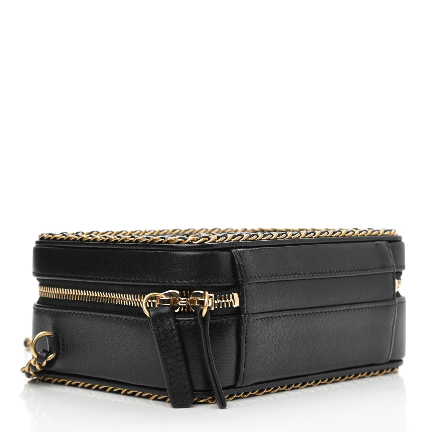 Goatskin Quilted Small CC Filigree Vanity Case Black