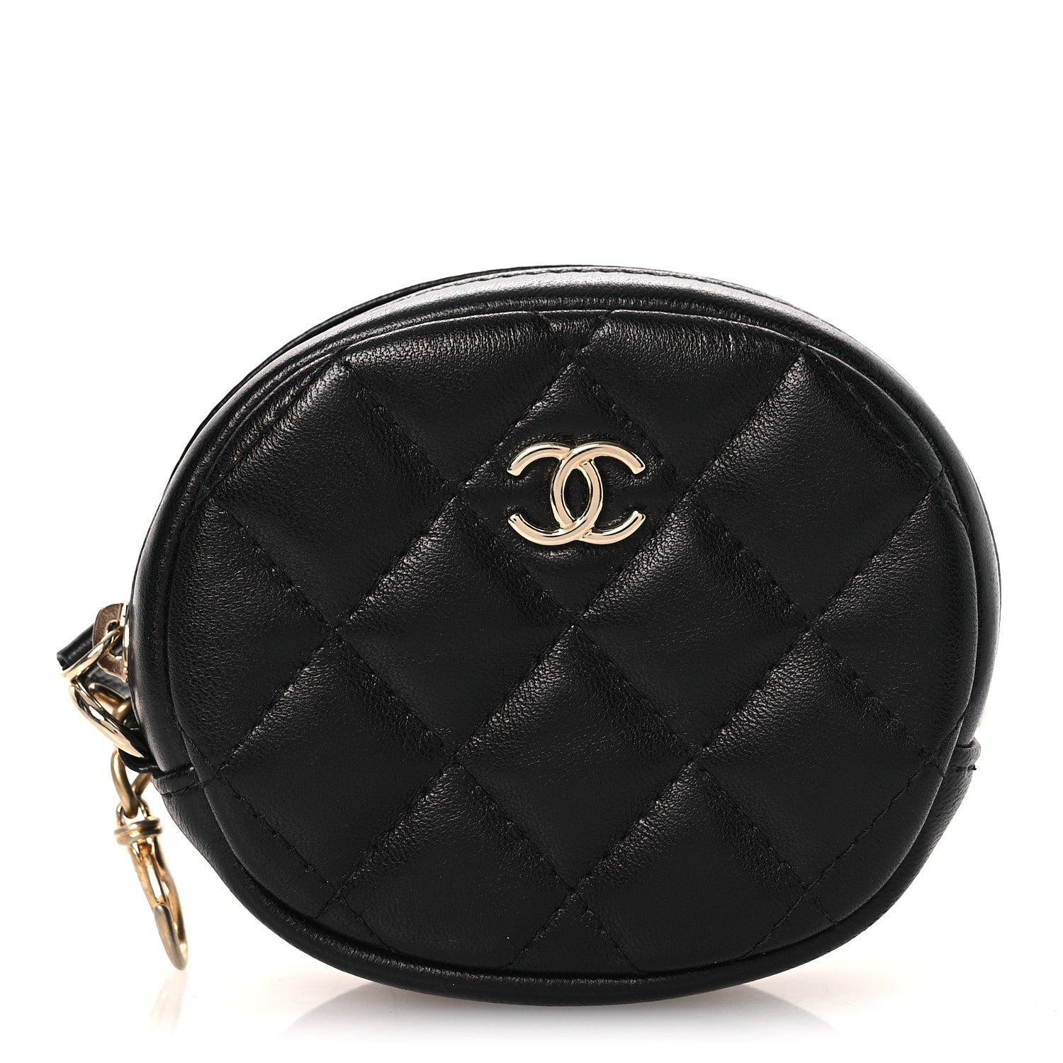 Chanel Lambskin Quilted Zip Around Classic Coin Purse Black 1 of 7