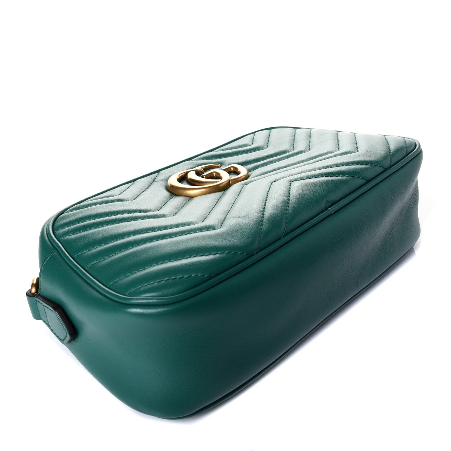 Calfskin Matelasse Small GG Marmont Chain Shoulder Bag Emerald Green