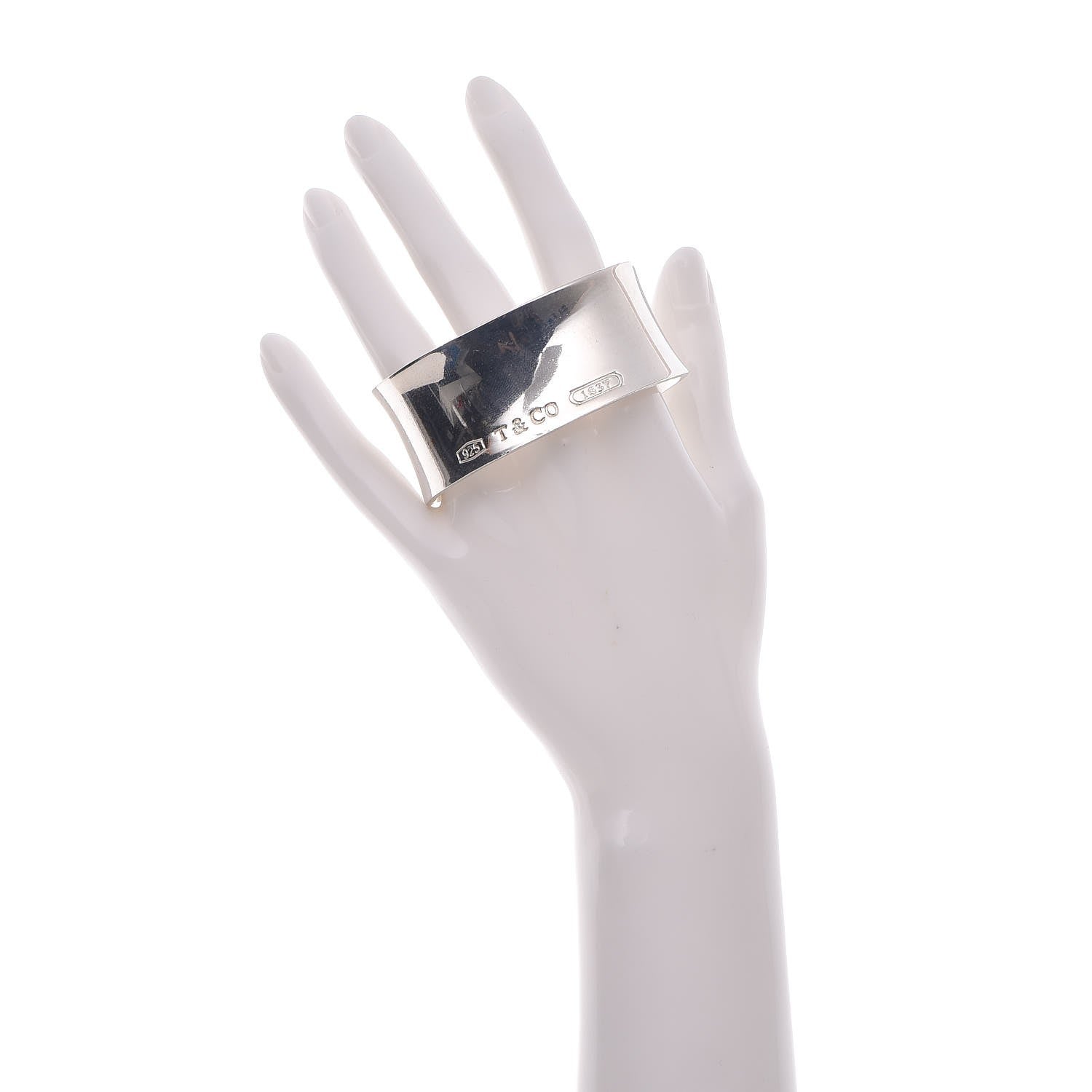 Tiffany Sterling Silver Wide 1837 Cuff Bracelet 2 of 5