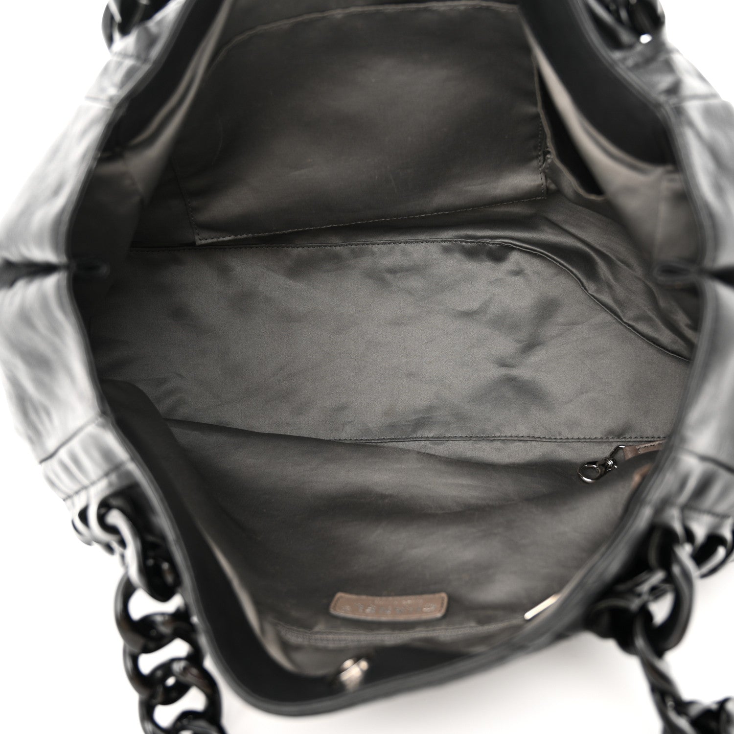 Chanel Calfskin Modern Chain Rhodoid East West Tote Black 5 of 14