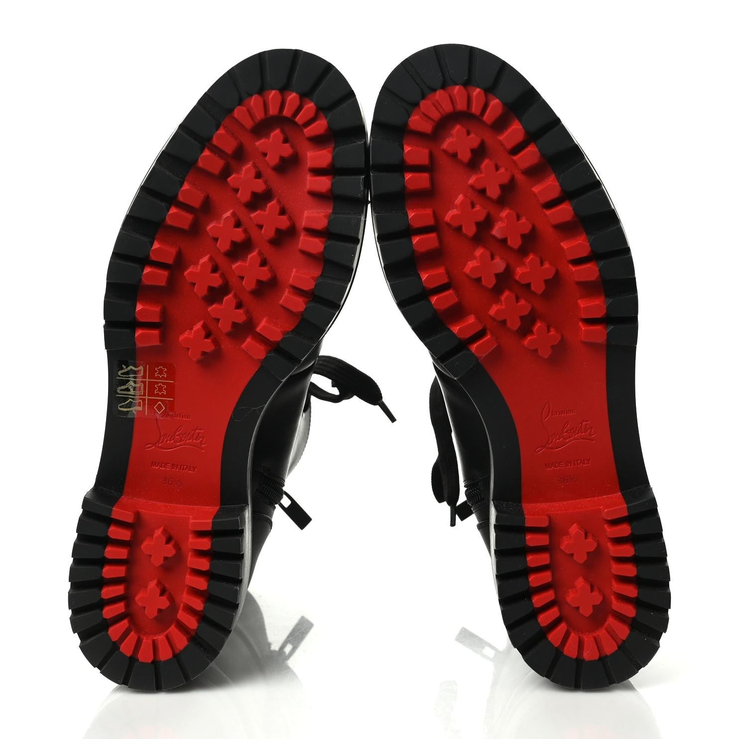 Christian Louboutin Calfskin Spikes TS Croc Flat Boots 36.5 Black 5 of 6