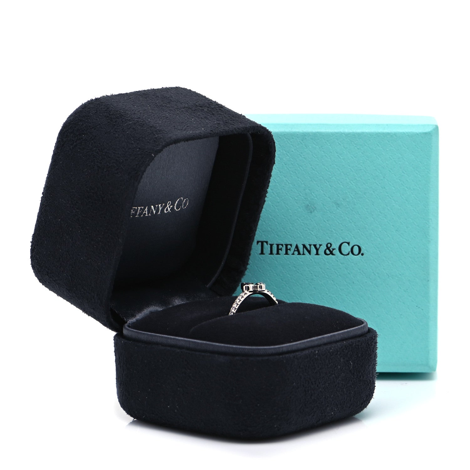 Tiffany Platinum Diamond Fleur de Lis Band Ring 48 4.5 5 of 5