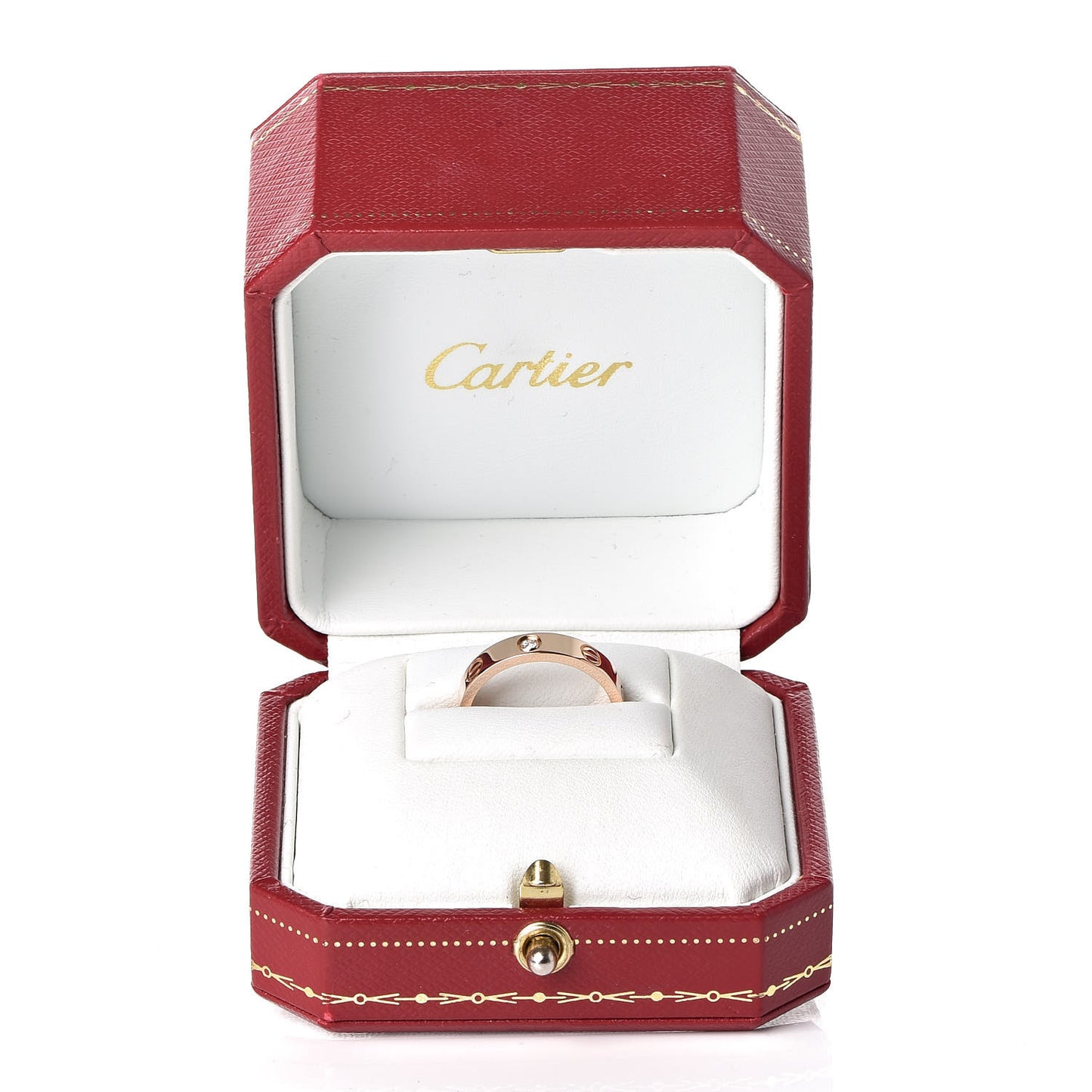 18K Pink Gold Diamond 4mm LOVE Wedding Band Ring 52 6