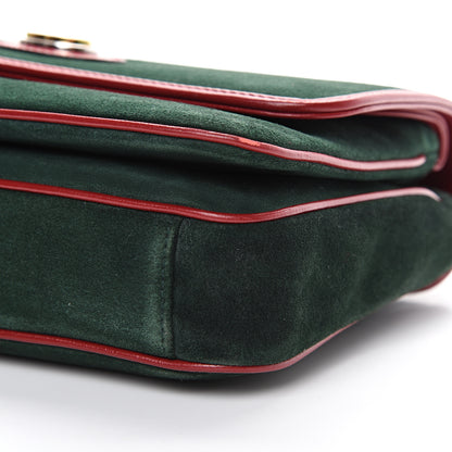 Gucci Suede Small Marina Chain Shoulder Bag Green Red 12 of 13