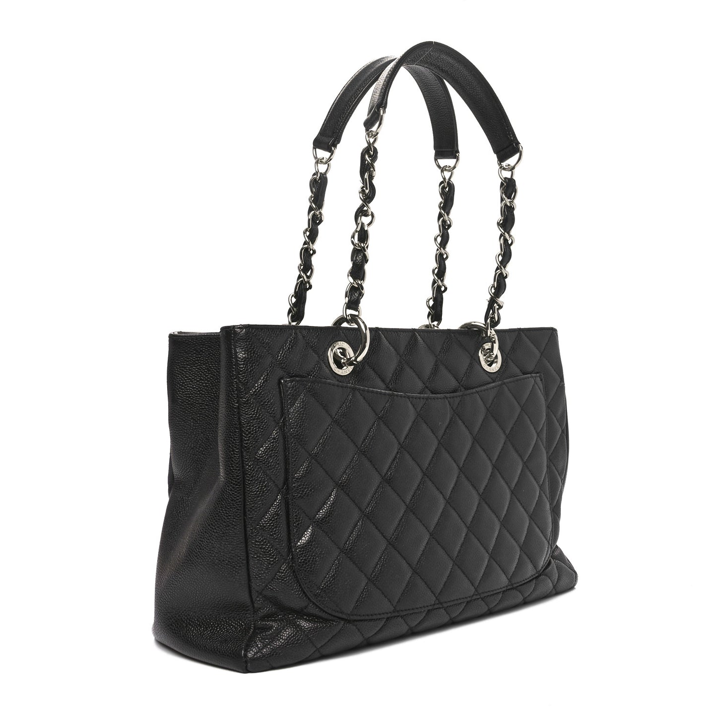 Caviar Quilted Grand Shopping Tote GST Black