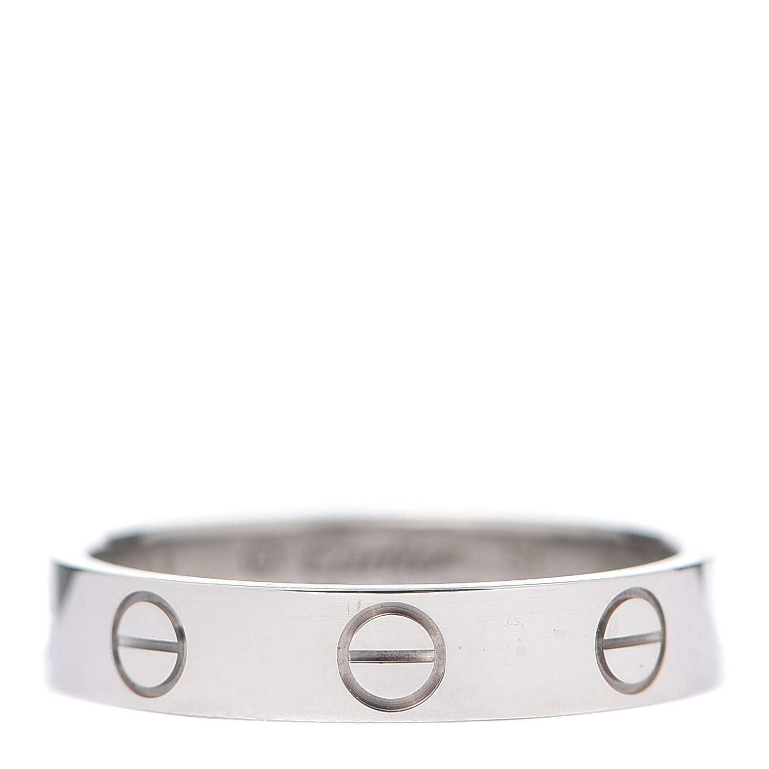 Cartier 18K White Gold 3.5mm LOVE Wedding Band Ring 51 5.75 3 of 5