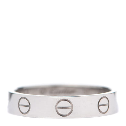 Cartier 18K White Gold 3.5mm LOVE Wedding Band Ring 51 5.75 3 of 5