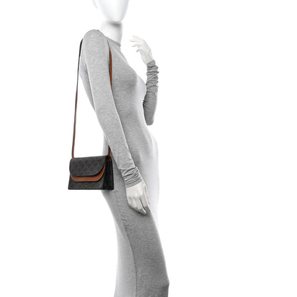 Celine Triomphe Canvas Lambskin Wallet On Strap Tan 2 of 14