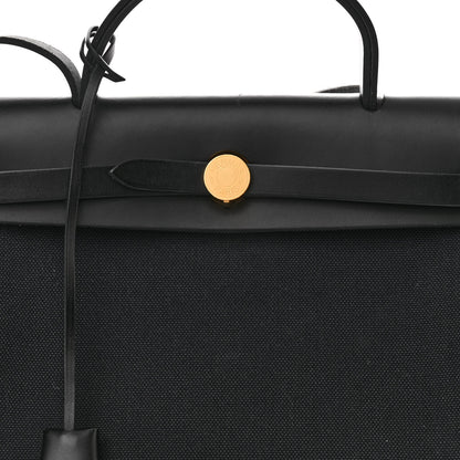 Hermes Military Toile Vache Hunter Herbag Zip PM 31 Black 9 of 13
