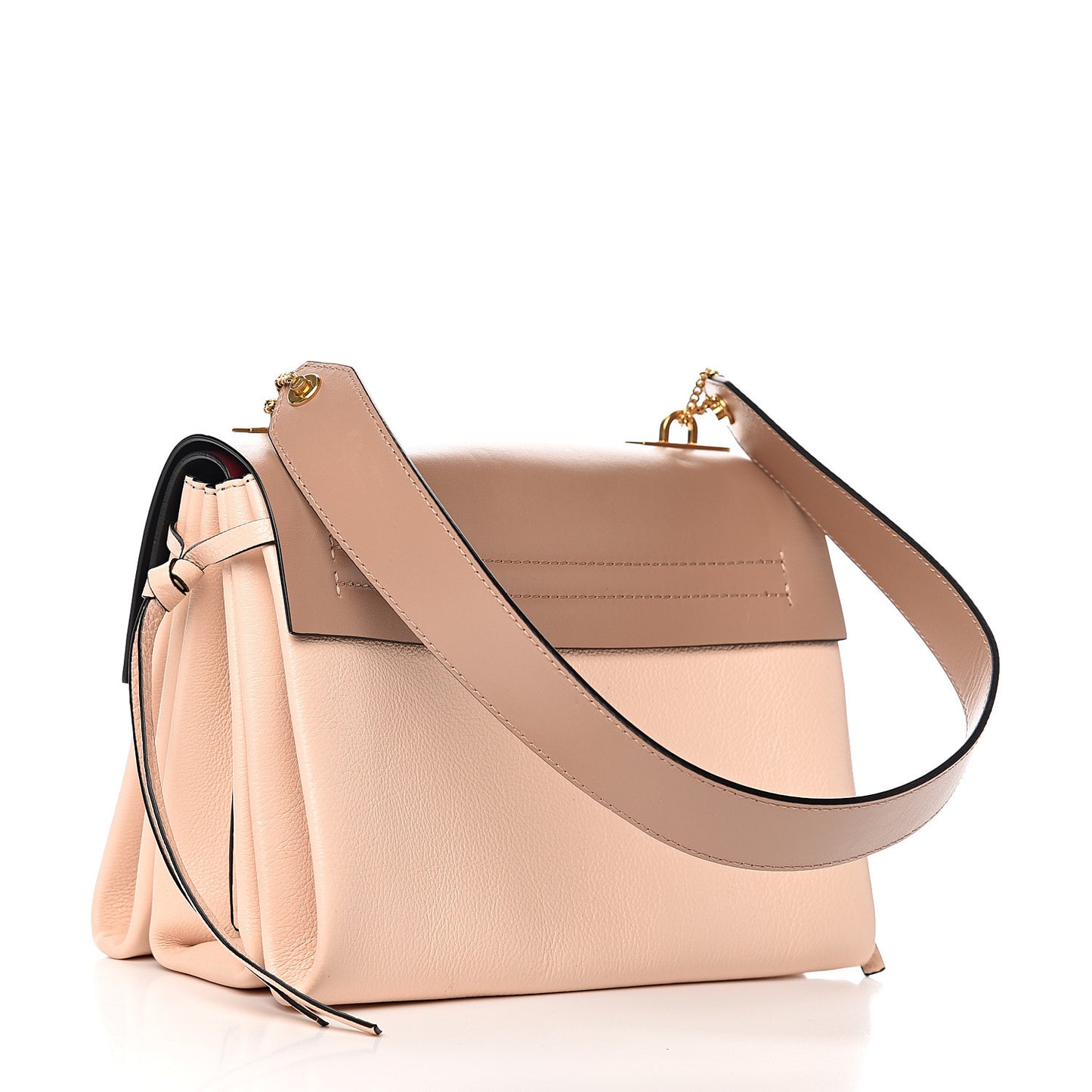 Smooth Calfskin Small VRing Crossbody Bag Rose Cannelle Light Ivory Cerise