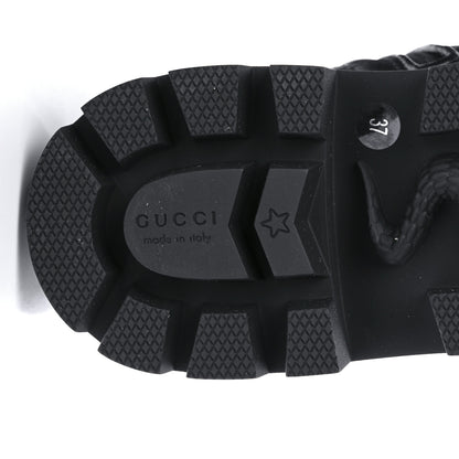 Gucci Nappa Frances GG Matelasse Platform Combat Boots 37 Black 8 of 10