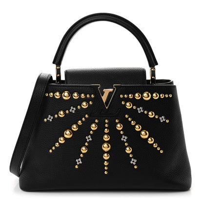 Louis Vuitton Taurillon Studded Sol Capucines PM Black 1 of 9