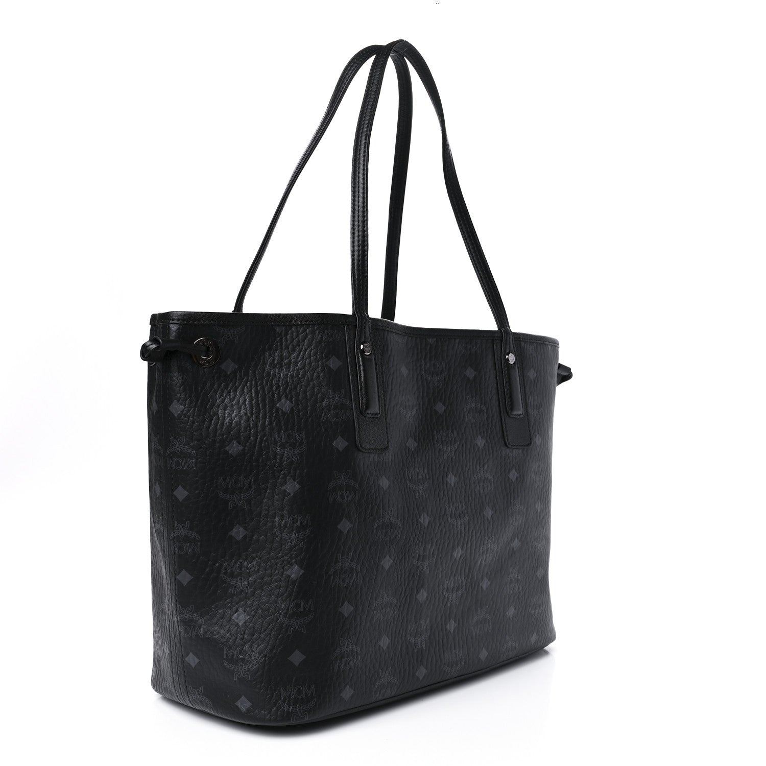 MCM Visetos Medium Reversible Shopper Tote Black 3 of 14