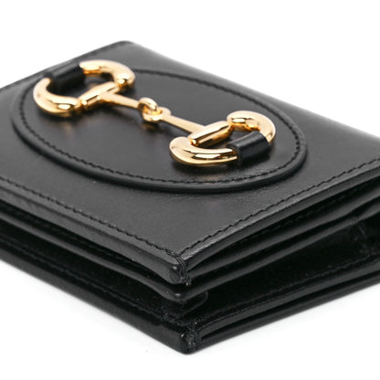 Gucci Boarded Plutone Calfskin Horsebit 1955 Card Case Wallet Black 12 of 12