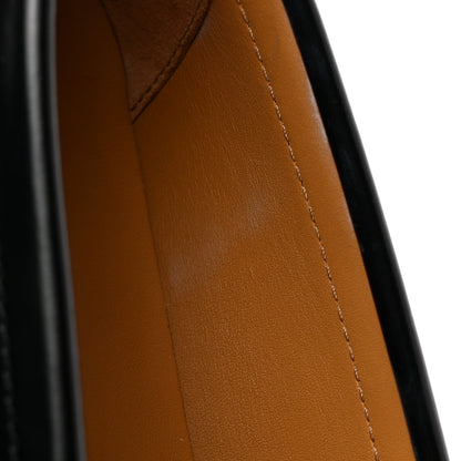 Hermes Glossed Calfskin Womens Dublin Loafers 36 Black 20 of 20