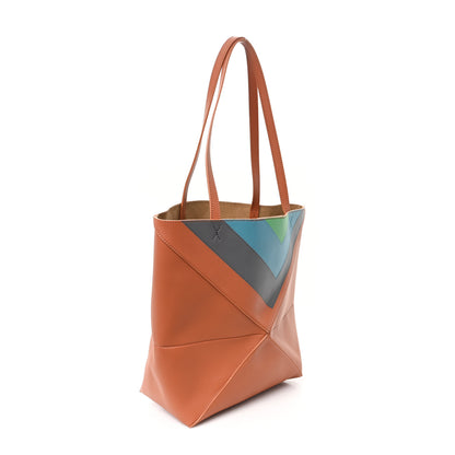 Loewe x Albers Calfskin Medium Puzzle Fold Tote Caramel Bright Green 3 of 10