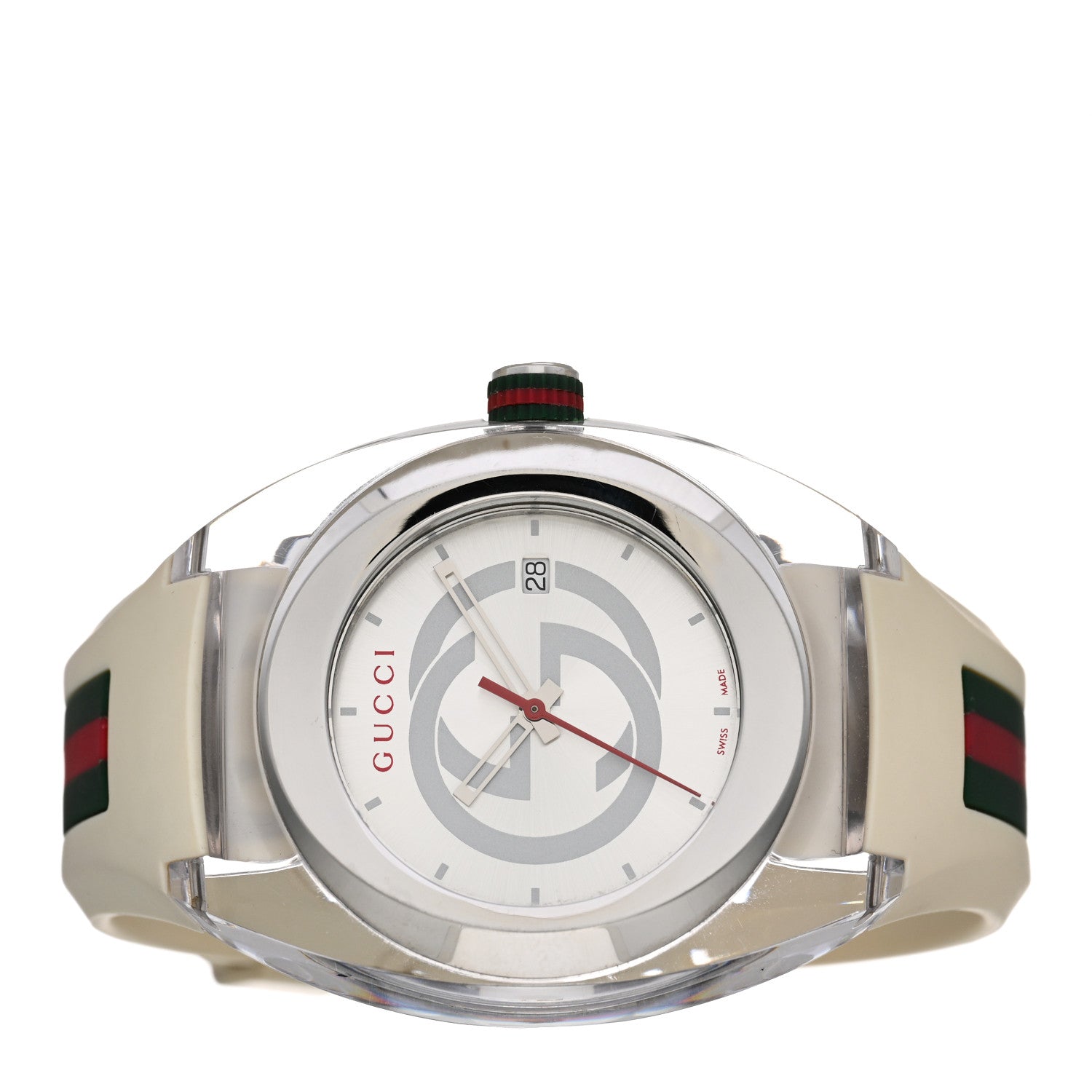 Gucci Stainless Steel Rubber 46mm Sync Web Quartz Watch White 2 of 5