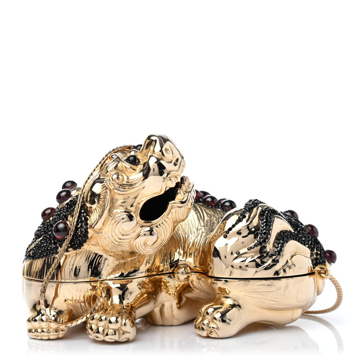 Judith Leiber Swarovski Crystal Ming Foo Dog Minaudiere Clutch 1 of 4