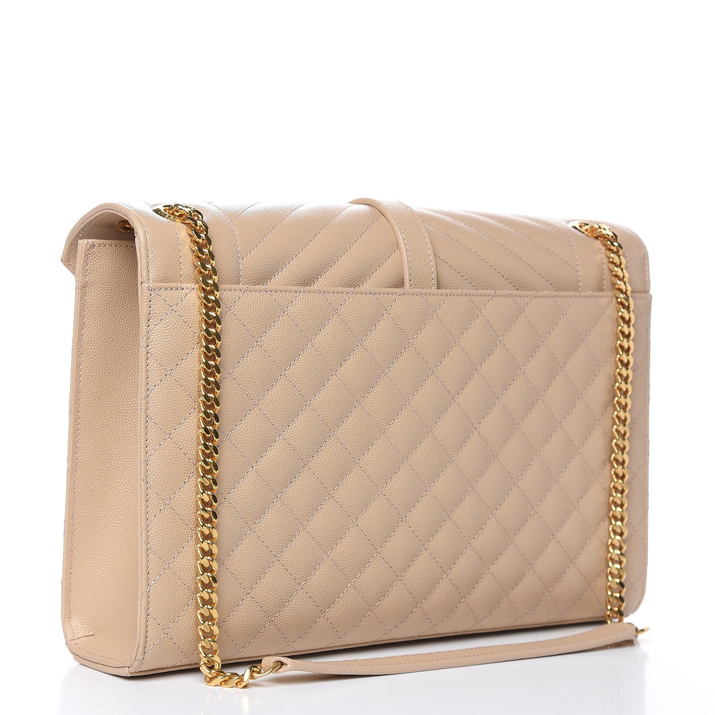 Grain De Poudre Mixed Matelasse Large Triquilt Monogram Satchel Nude Powder