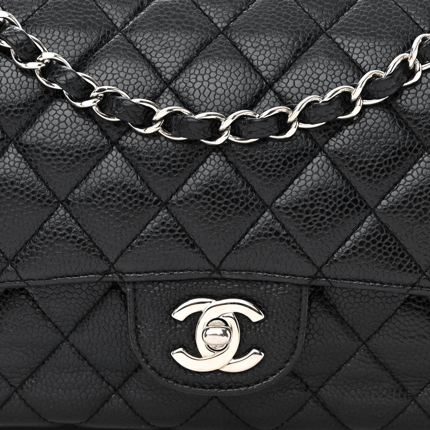 Chanel Caviar Quilted Medium Double Flap Black 8 of 20